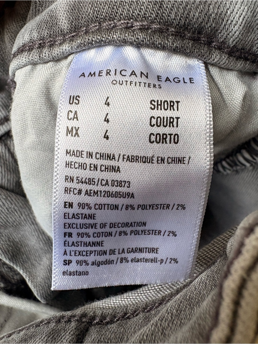 American Eagle Outfitters Washed Gray Distressed Denim Shorts - Picture 2 of 6
